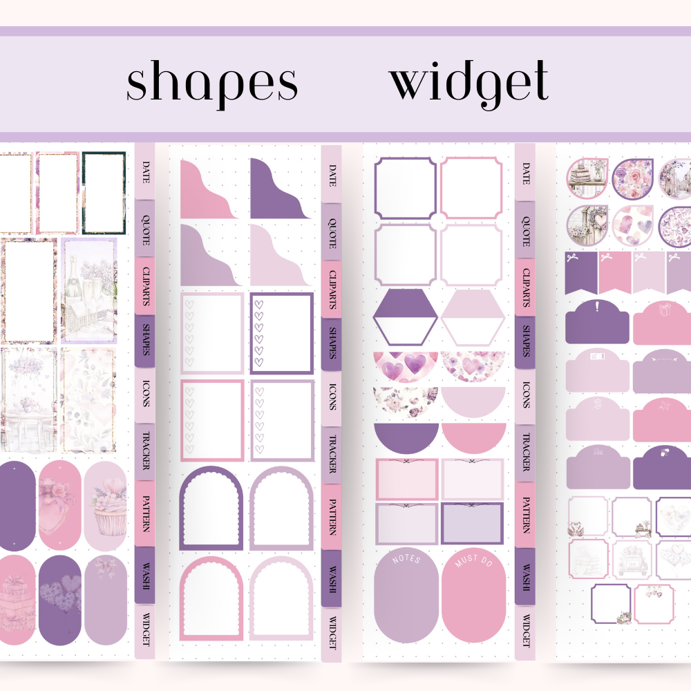 VALENTINE'S Day DIGITAL Stickers for GoodNotes February digital journaling, digital wideget, anniversary sticker notability planning icons