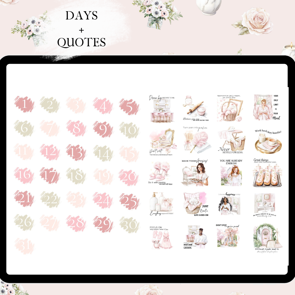 Easter April GoodNotes Sticker Bundle | Spring Cleaning Digital Sticker Kit