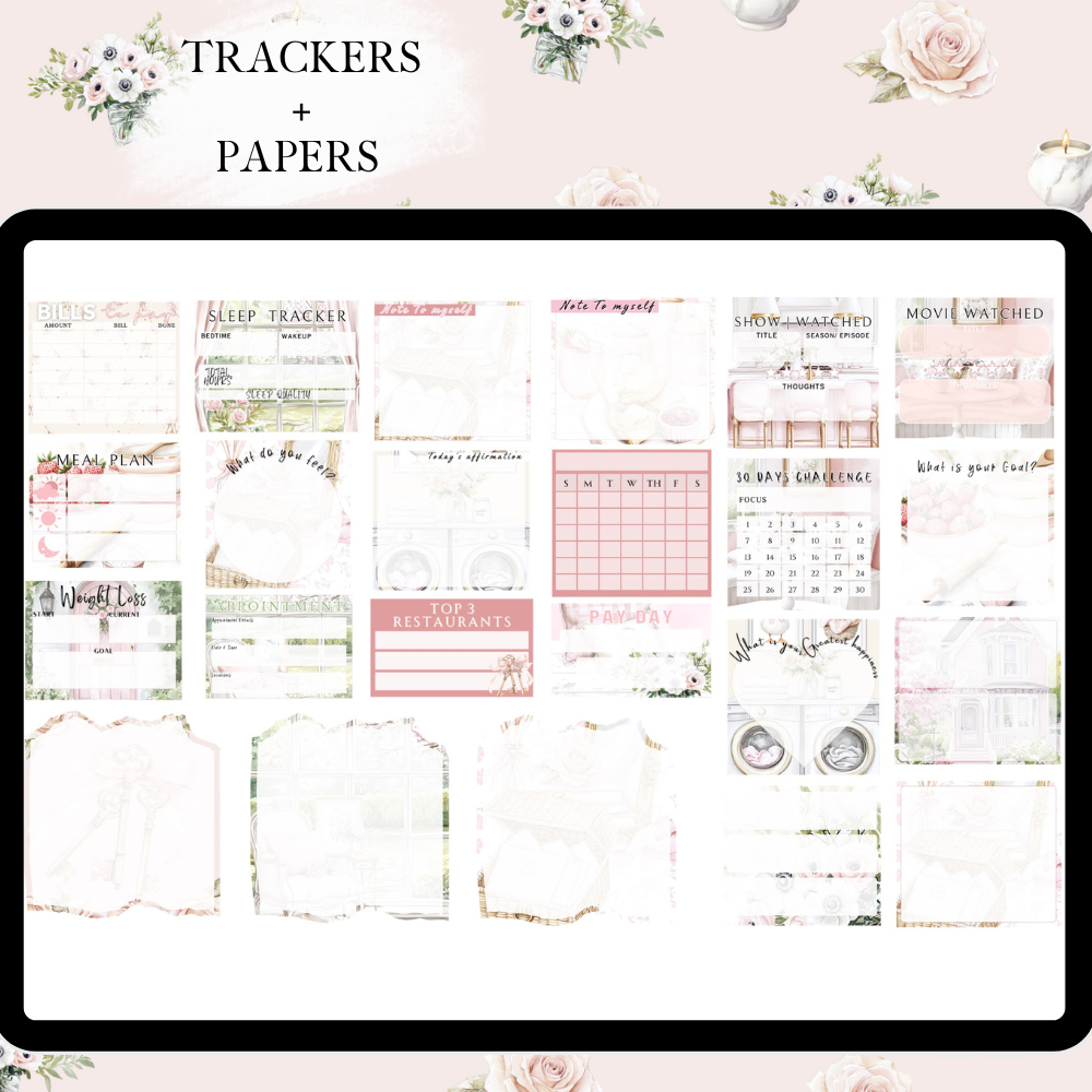 Easter April GoodNotes Sticker Bundle | Spring Cleaning Digital Sticker Kit