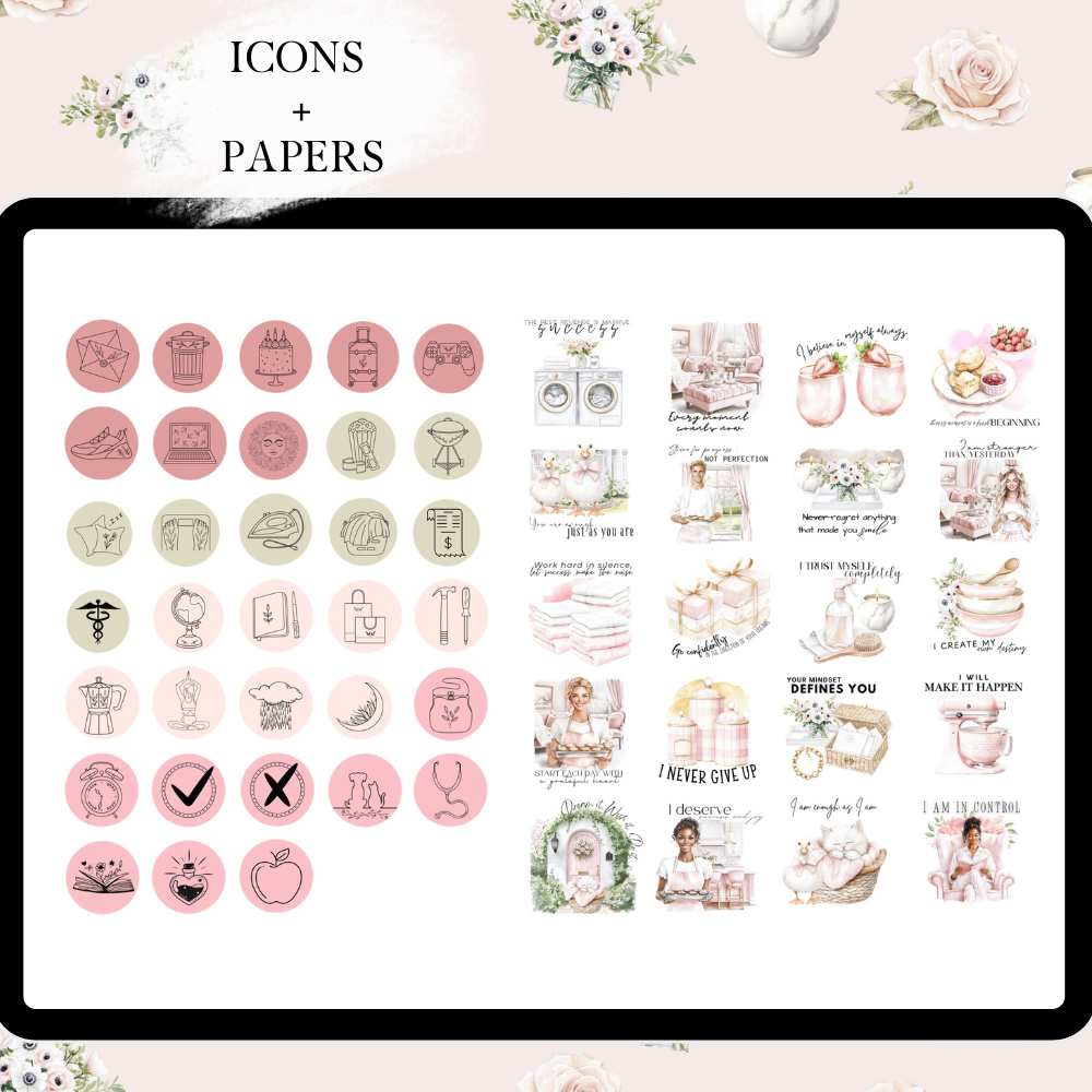 Easter April GoodNotes Sticker Bundle | Spring Cleaning Digital Sticker Kit