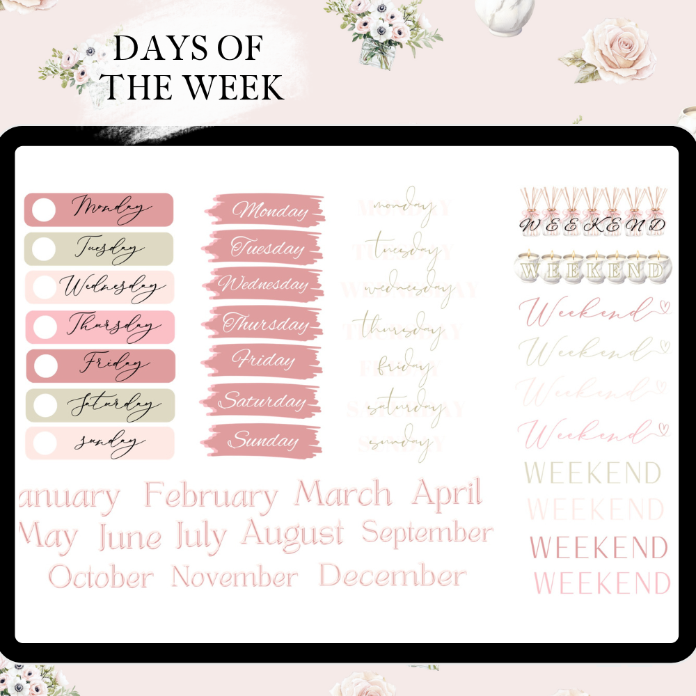 Easter April GoodNotes Sticker Bundle | Spring Cleaning Digital Sticker Kit