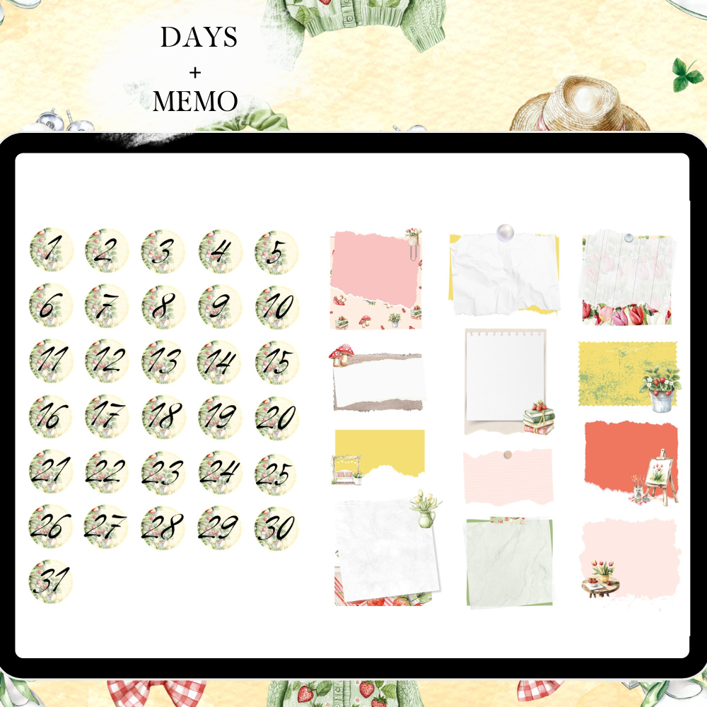 May June GoodNotes Sticker Bundle | Wild Berry Digital Sticker Kit