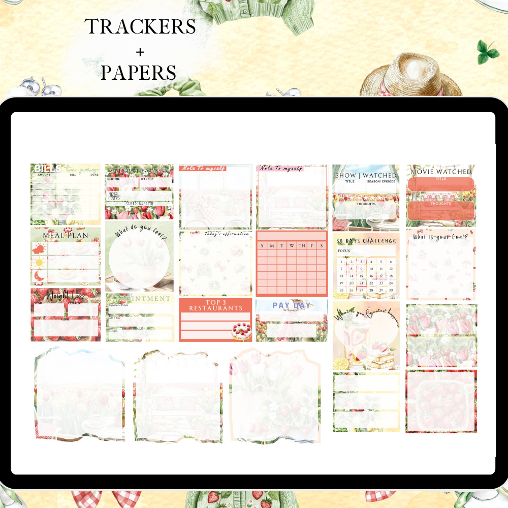 May June GoodNotes Sticker Bundle | Wild Berry Digital Sticker Kit