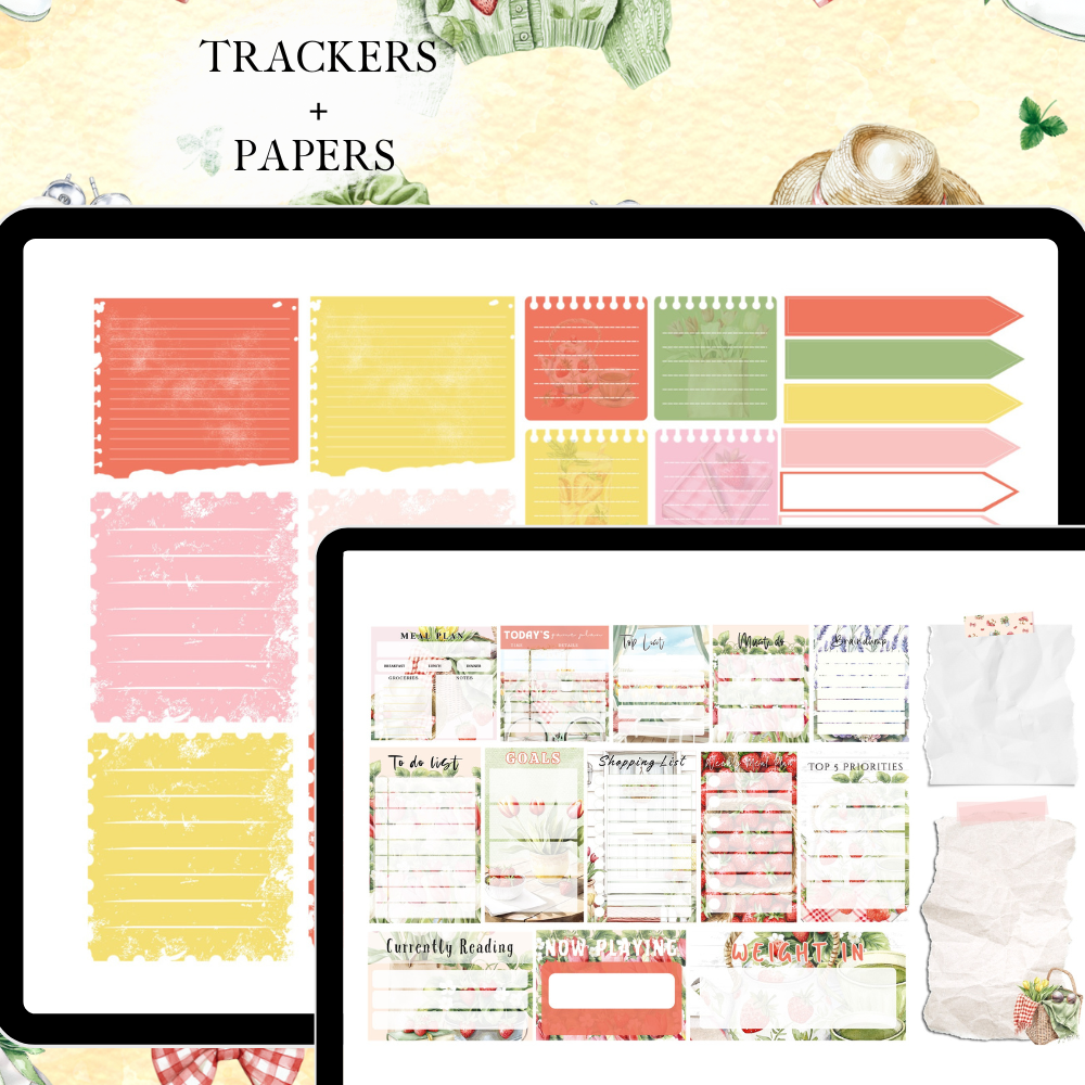 May June GoodNotes Sticker Bundle | Wild Berry Digital Sticker Kit