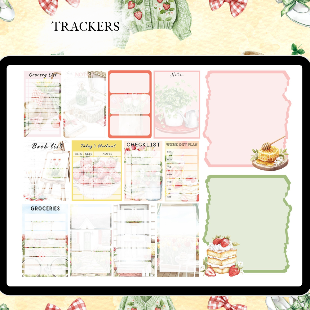 May June GoodNotes Sticker Bundle | Wild Berry Digital Sticker Kit