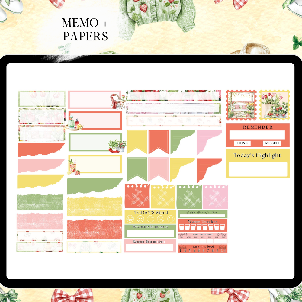 May June GoodNotes Sticker Bundle | Wild Berry Digital Sticker Kit