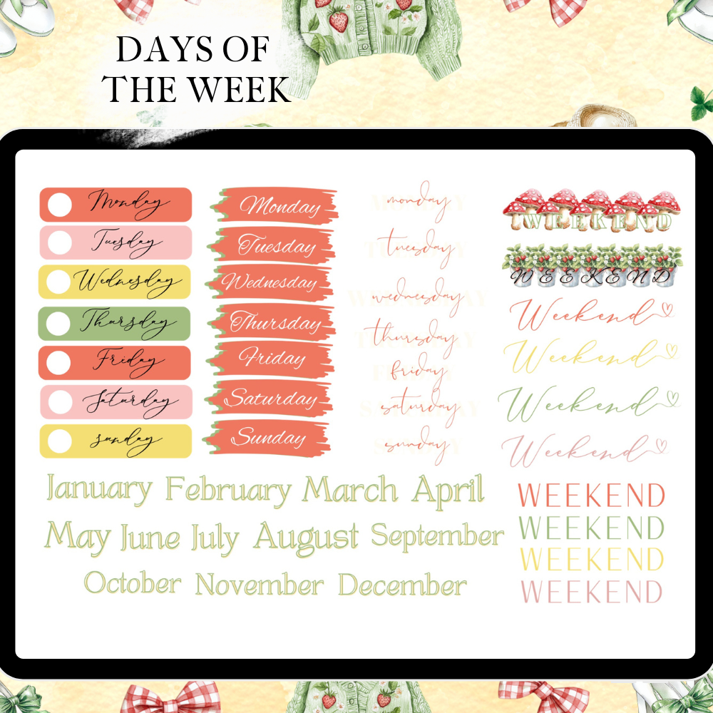 May June GoodNotes Sticker Bundle | Wild Berry Digital Sticker Kit