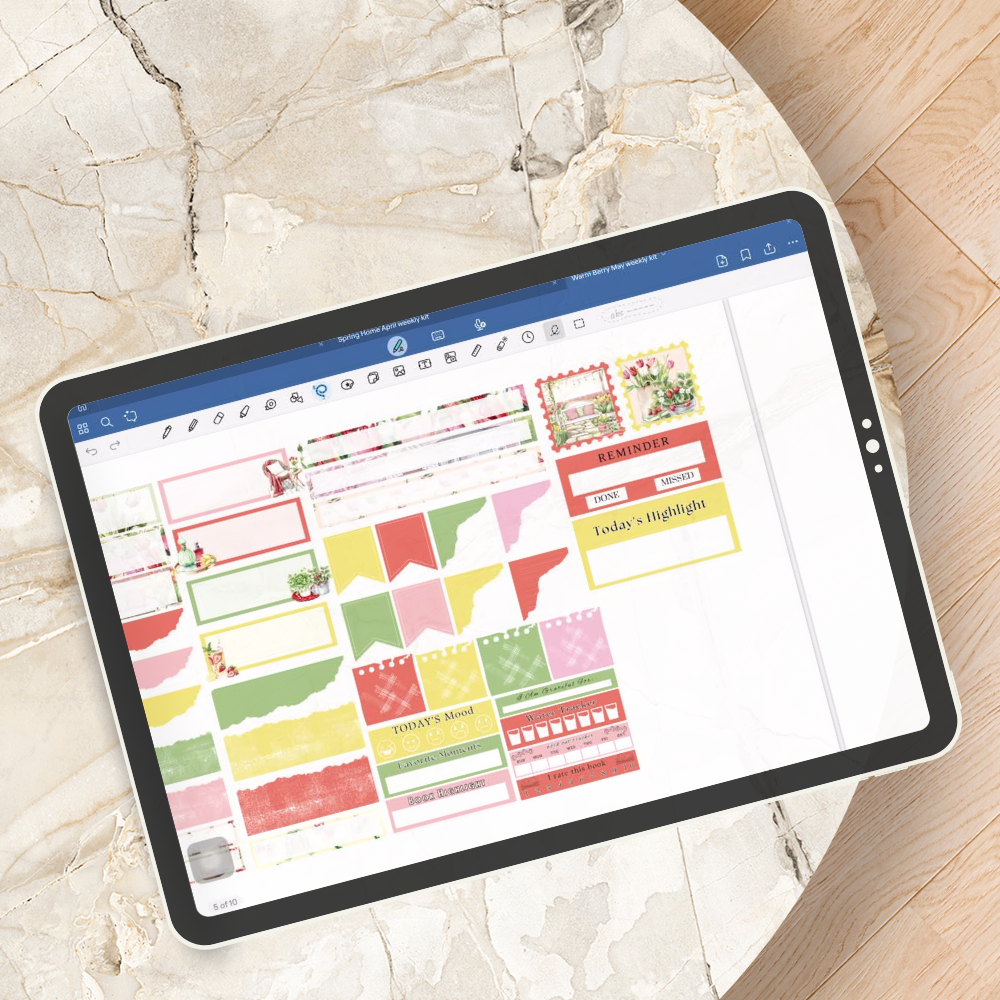 May June GoodNotes Sticker Bundle | Wild Berry Digital Sticker Kit