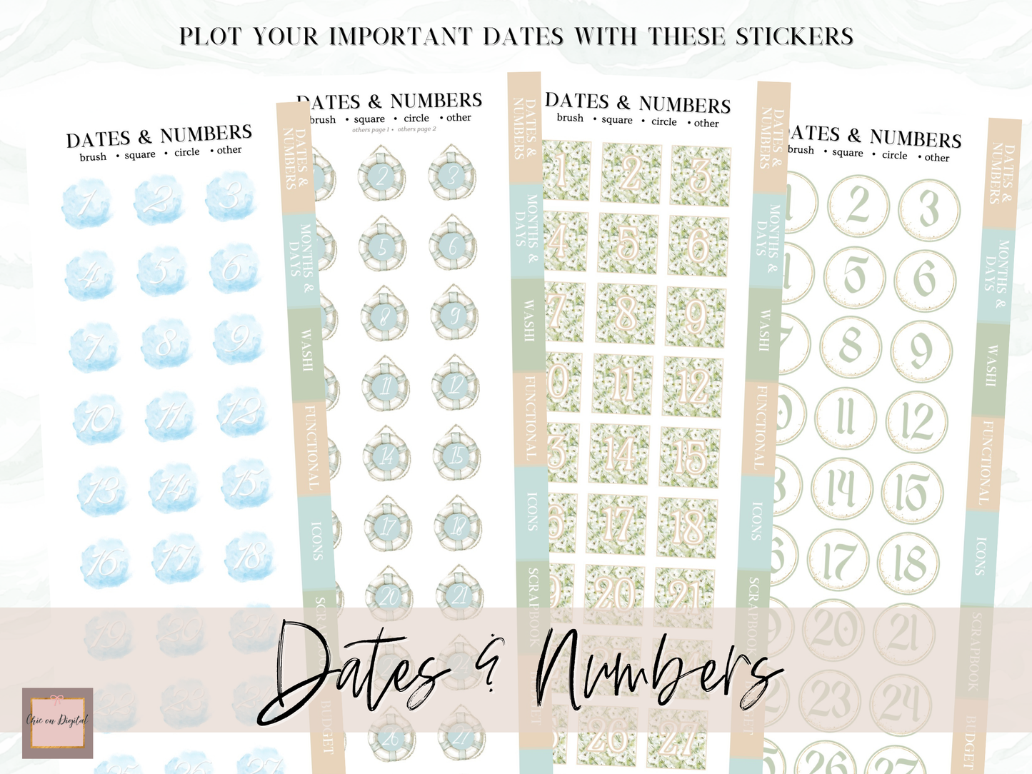 Coastal DIGITAL MEGA STICKER BUNDLE | Beach Goodnotes sticker kit for Summer | June and July GoodNotes bundle