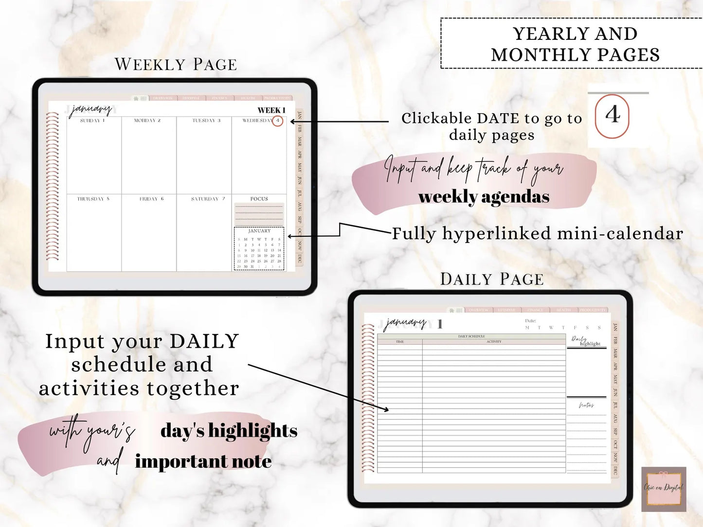 2025 DATED DIGITAL PLANNER, GoodNotes Planner 2025, Minimalistic Dated Digital Planner, iPad Notability Noteshelf Plan, Daily Sticker bundle