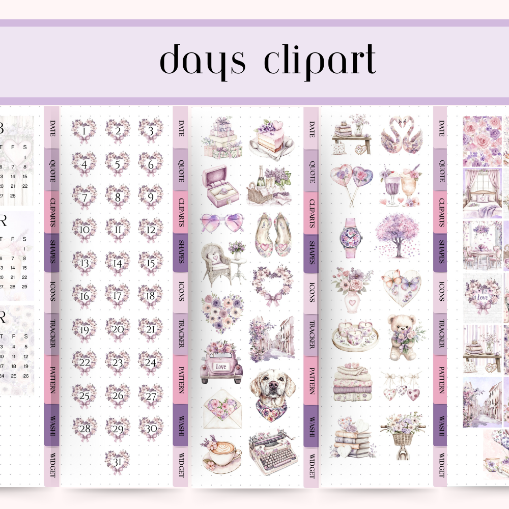 VALENTINE'S Day DIGITAL Stickers for GoodNotes February digital journaling, digital wideget, anniversary sticker notability planning icons