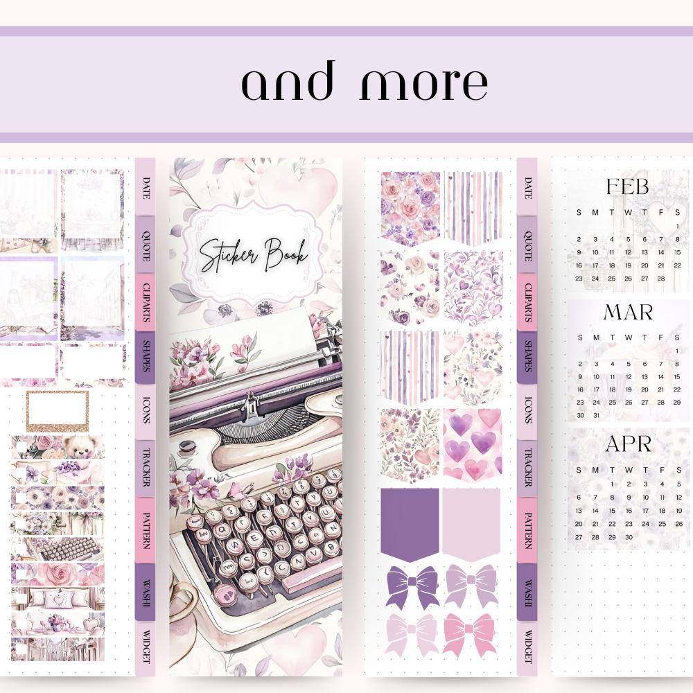 VALENTINE'S Day DIGITAL Stickers for GoodNotes February digital journaling, digital wideget, anniversary sticker notability planning icons