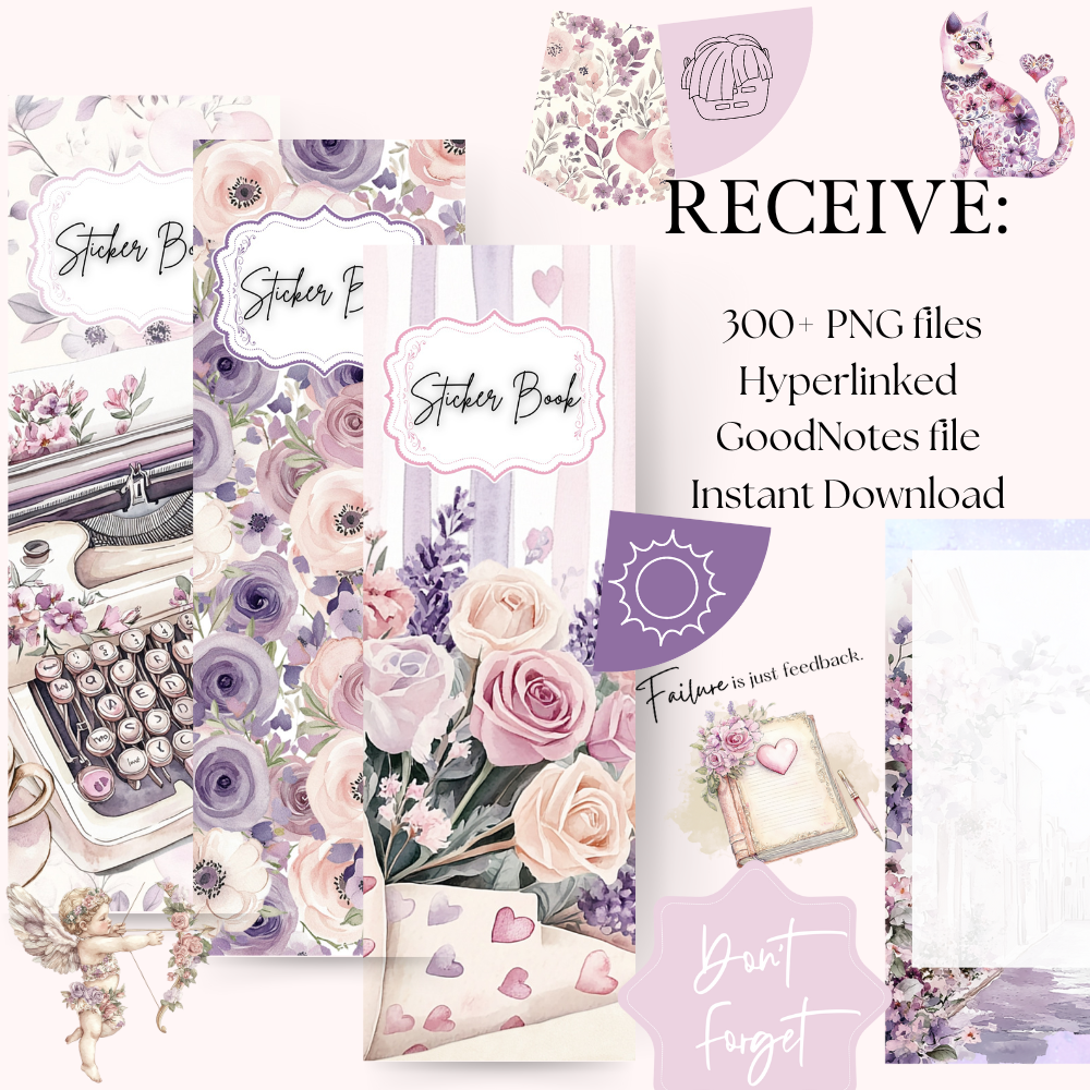 VALENTINE'S Day DIGITAL Stickers for GoodNotes February digital journaling, digital wideget, anniversary sticker notability planning icons