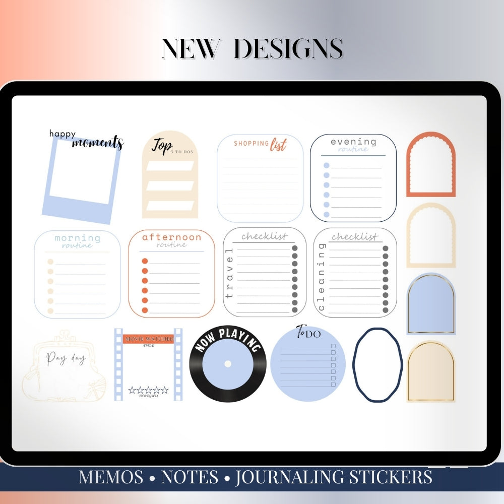 July, August and September Digital Sticker bundle: Noteful & GoodNotes files