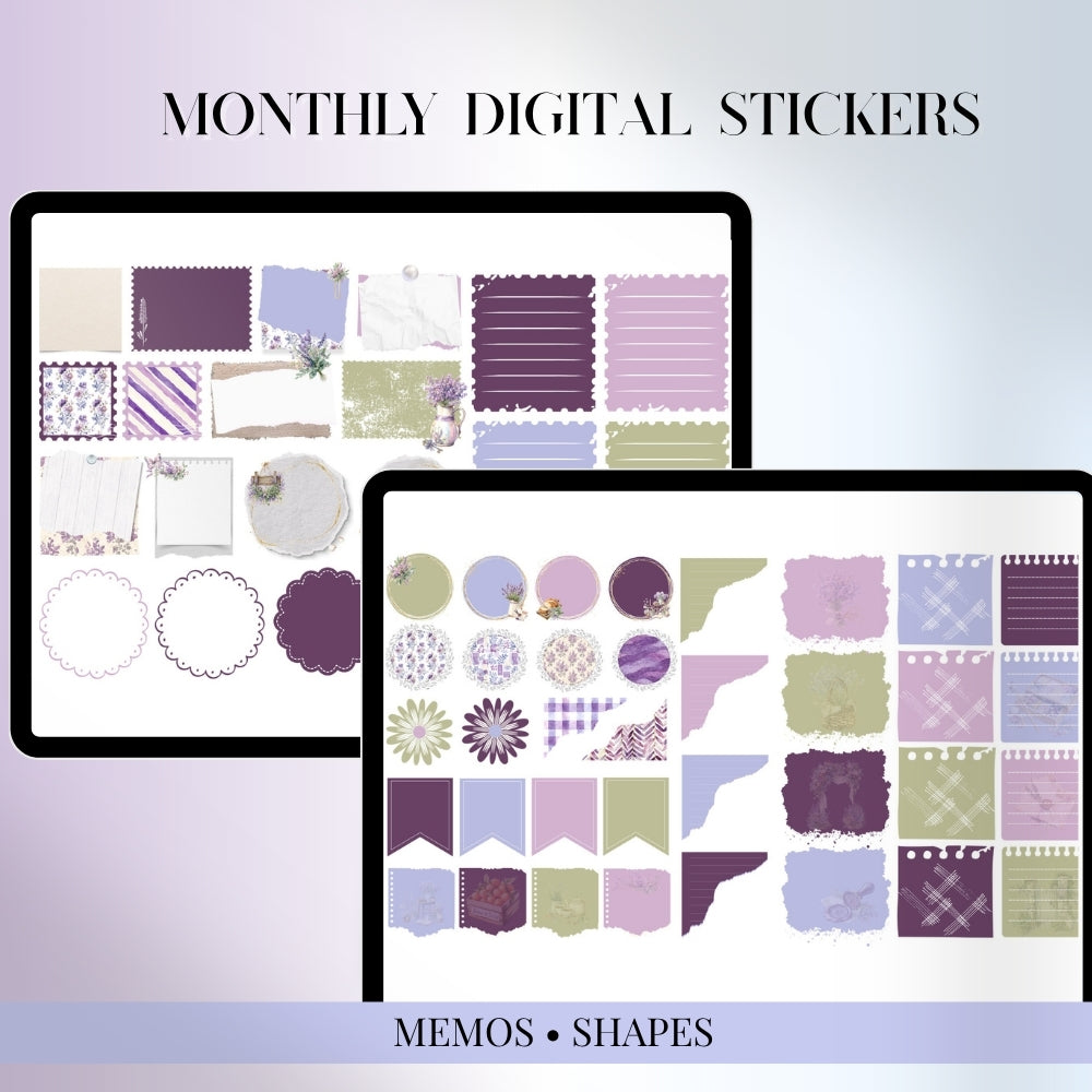 July, August and September Digital Sticker bundle: Noteful & GoodNotes files