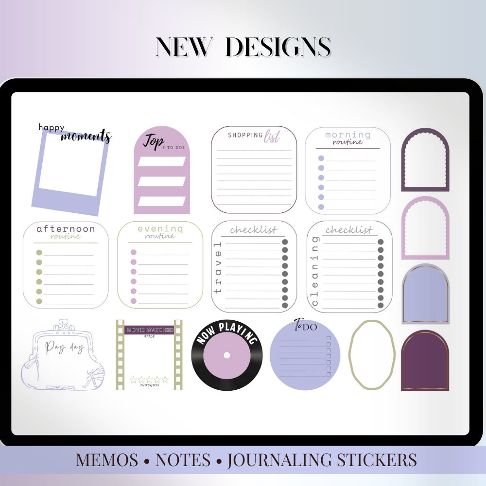 July, August and September Digital Sticker bundle: Noteful & GoodNotes files