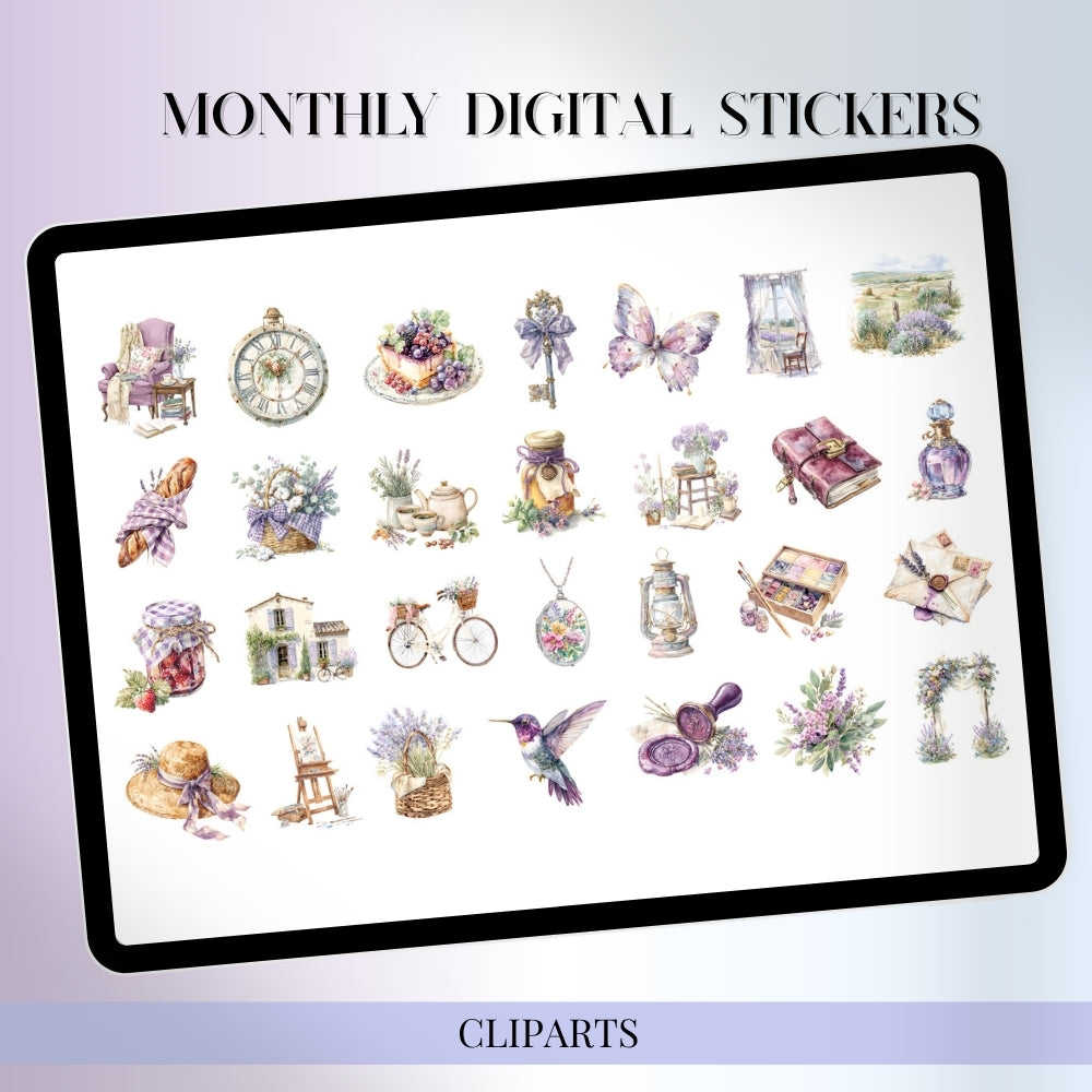 July, August and September Digital Sticker bundle: Noteful & GoodNotes files