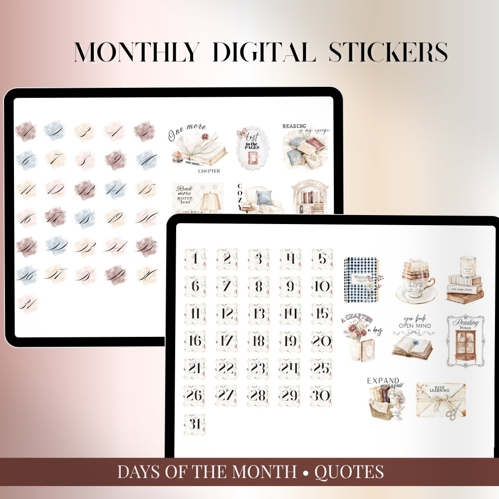 July, August and September Digital Sticker bundle: Noteful & GoodNotes files