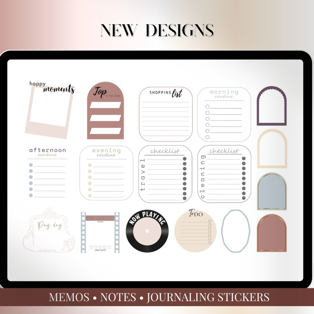July, August and September Digital Sticker bundle: Noteful & GoodNotes files