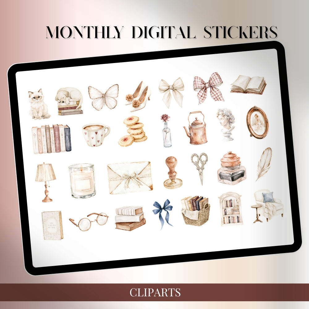 July, August and September Digital Sticker bundle: Noteful & GoodNotes files