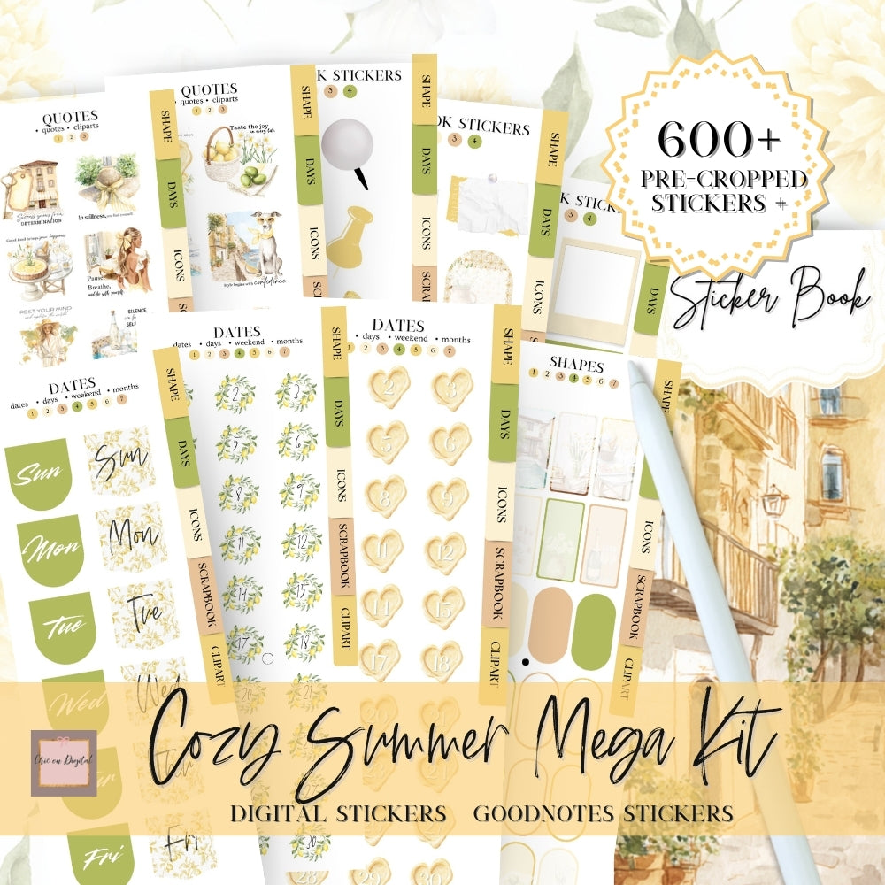 MAY MEGA KIT Stickers - 600+ digital Sticker for Goodnotes, noteful & pre-cropped PNG