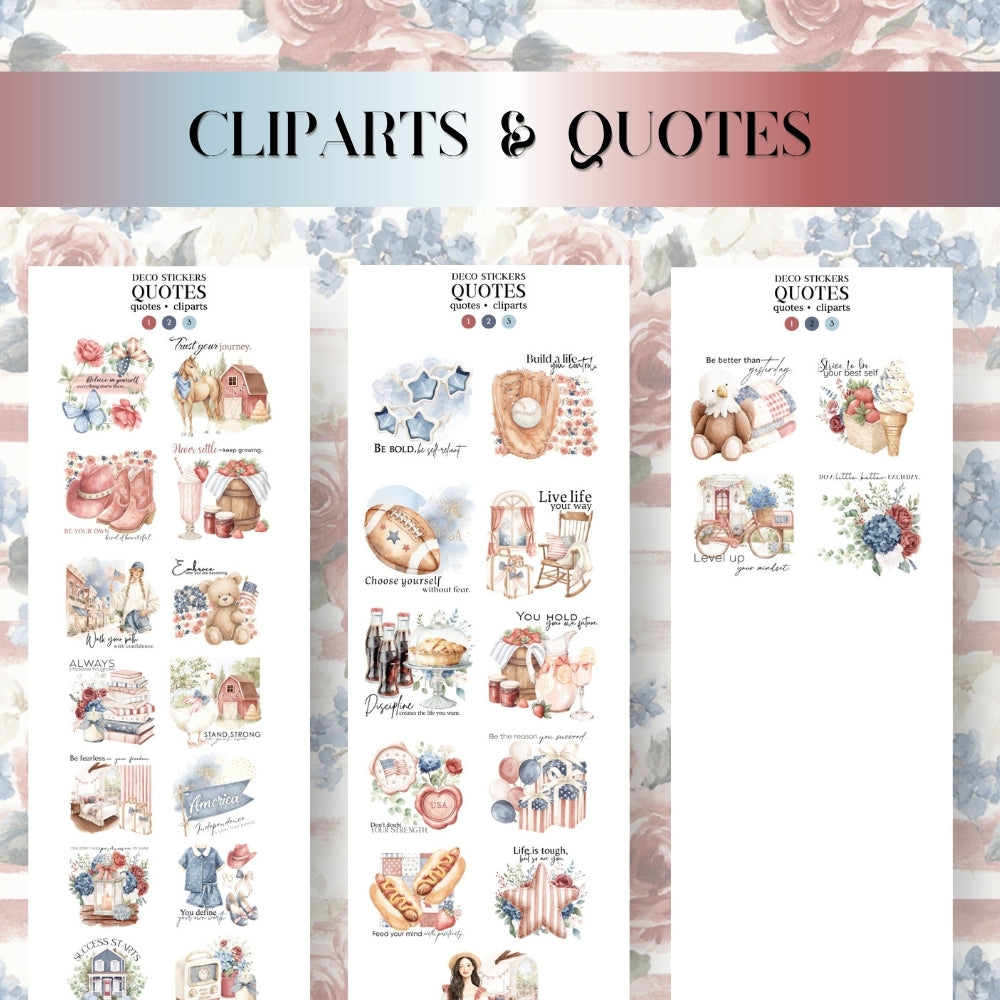 July 4th MEGA KIT Stickers - 600+ digital Sticker for Goodnotes, noteful & pre-cropped PNG (Copy)