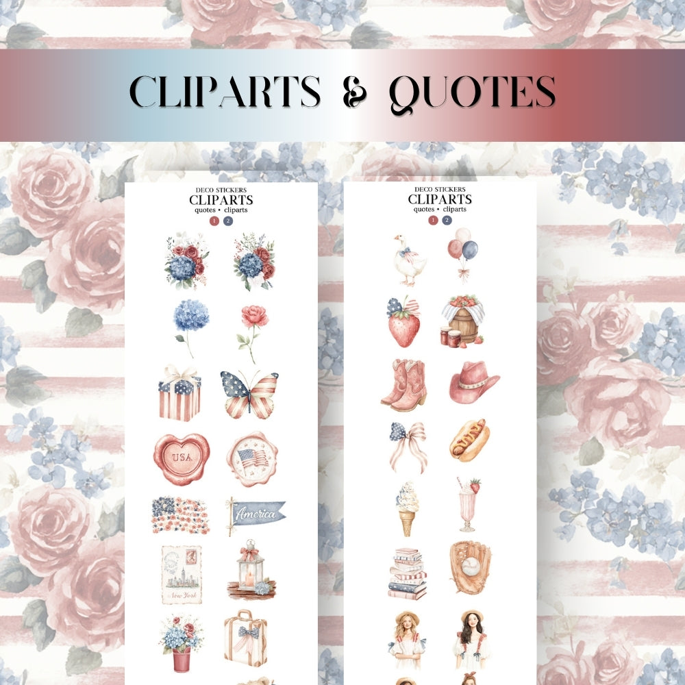 July 4th MEGA KIT Stickers - 600+ digital Sticker for Goodnotes, noteful & pre-cropped PNG (Copy)