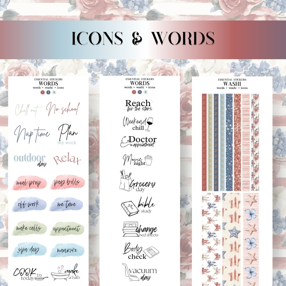 July 4th MEGA KIT Stickers - 600+ digital Sticker for Goodnotes, noteful & pre-cropped PNG (Copy)