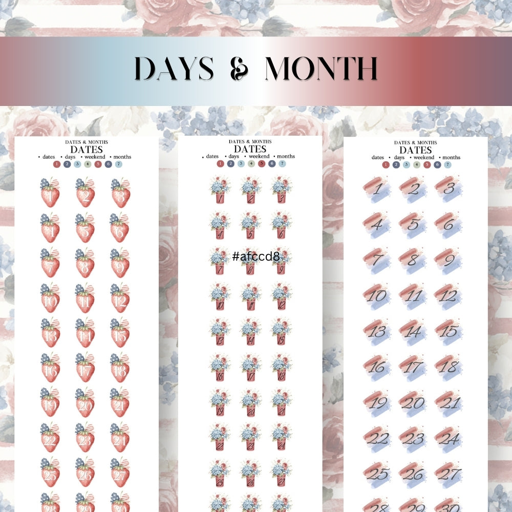 July 4th MEGA KIT Stickers - 600+ digital Sticker for Goodnotes, noteful & pre-cropped PNG (Copy)