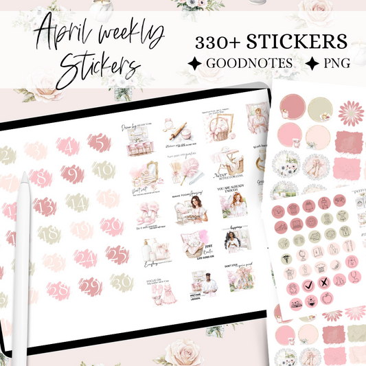 Easter April GoodNotes Sticker Bundle | Spring Cleaning Digital Sticker Kit