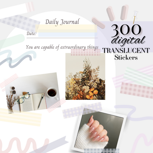 Digital translucent Stickers | Minimal Widgets | Essential iPad Basic Sticker
