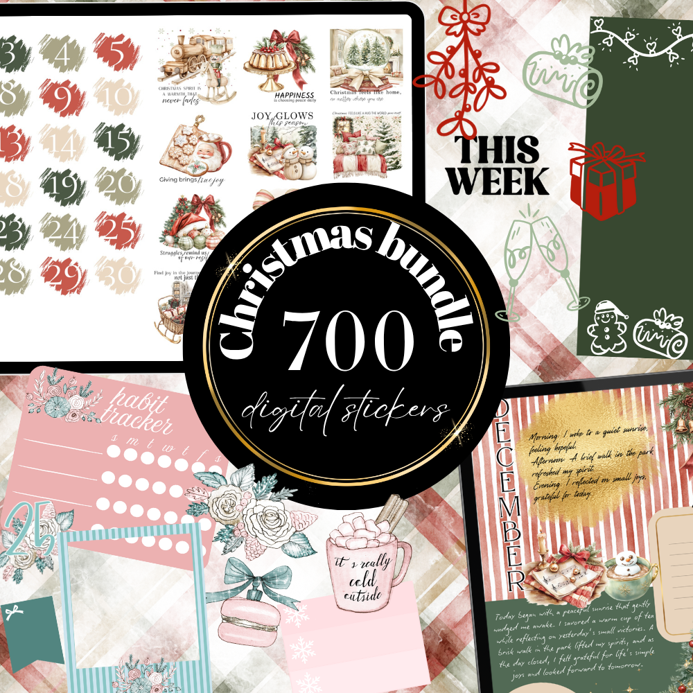 Christmas Sticker bundle - over 700 pre-cropped PNG stickers