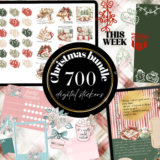 Christmas Sticker bundle - over 700 pre-cropped PNG stickers