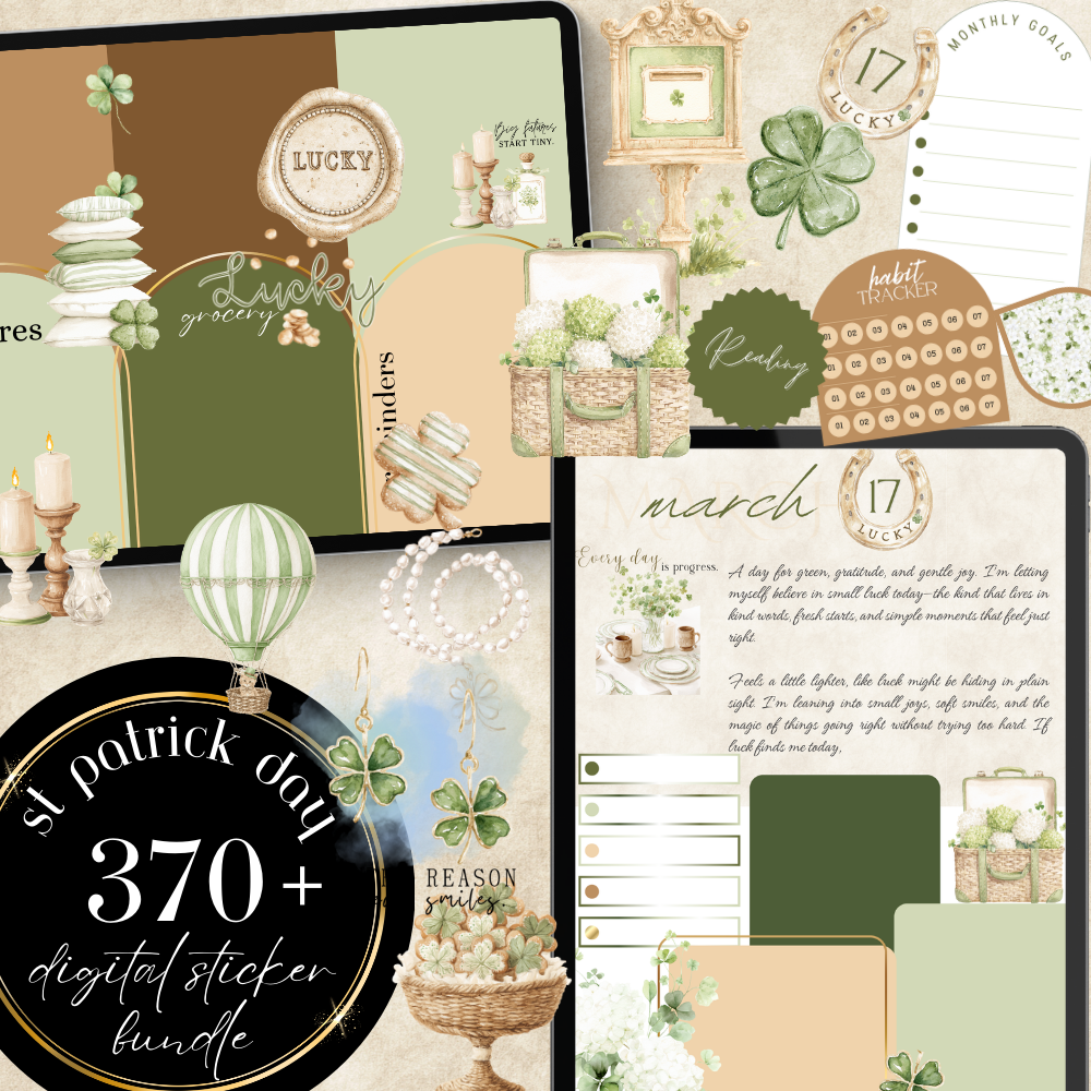 St Patrick's Day bundle - over 350 cliparts, widget, shape and animated stickers