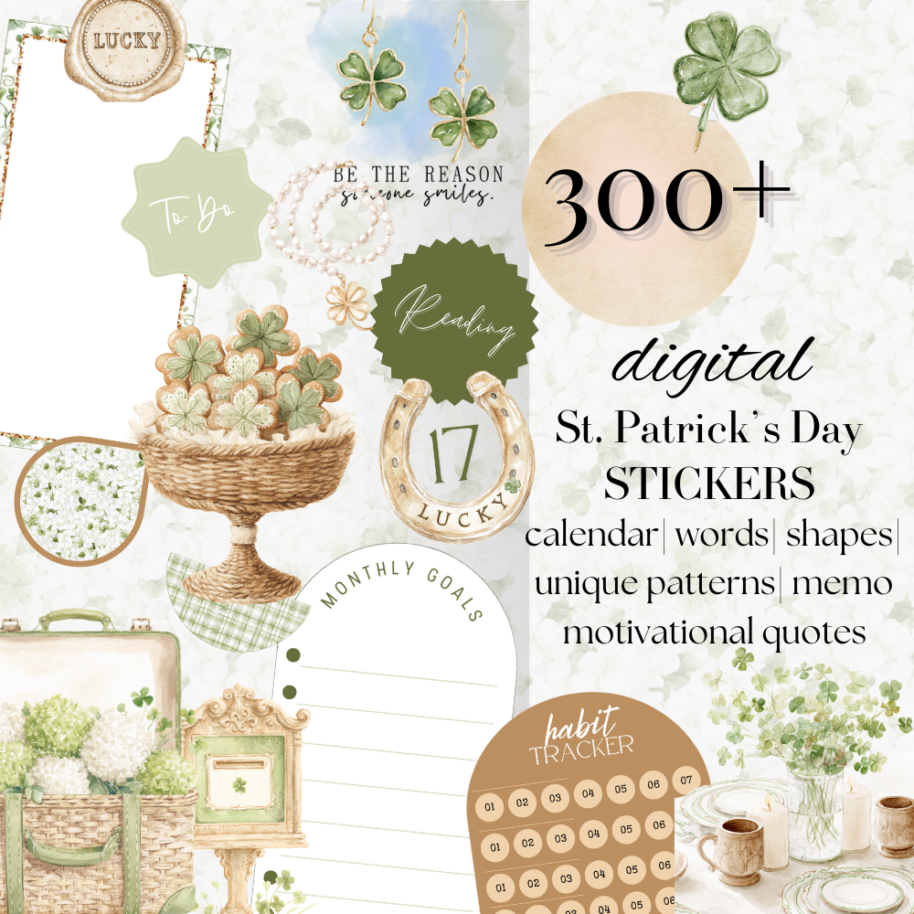 St Patrick's Day bundle - over 350 cliparts, widget, shape and animated stickers